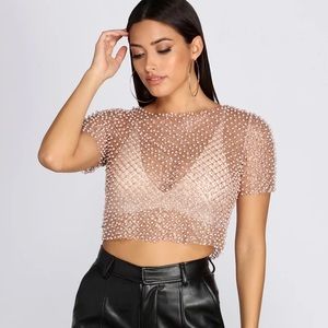 Embellished crop top